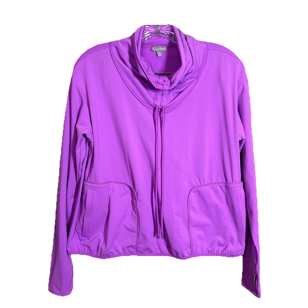 T by Talbots Performance Interlock Drawstring‎ Pullover Purple Medium Petite MP - Picture 2 of 6